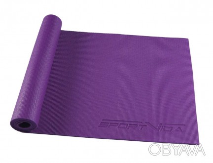  Гимнастический коврик йога мат SportVida Pvc 6 мм SV-HK0052 Violet для фитнеса,. . фото 1