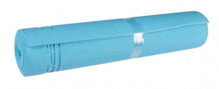 Гимнастический коврик йога мат SportVida Pvc 6 мм SV-HK0053 Sky Blue для фитнеса. . фото 3