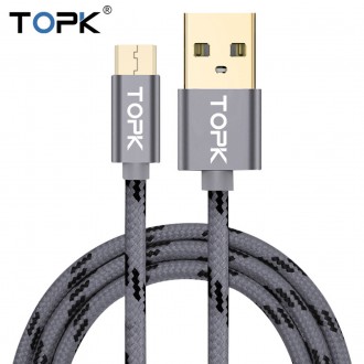 Кабель синхронизации Topk USB (TK09C-VER2) MicroUSB Gray 2m 3A нейлоновый для пе. Запорожье. фото 1 Кабель синхронизации Topk USB (TK09C-VER2) MicroUSB Gray 2m 3A нейлоновый для пе. Запорожье. фото 1
