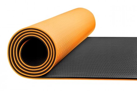 Гимнастический фитнес коврик мат 4FIZJO Tpe 6 мм 4FJ0034 Orange-Black для заняти. . фото 5