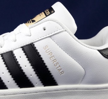 Кроссовки белого цвета в стиле Adidas Superstar ТОП качество. Верх выполнен из м. . фото 8