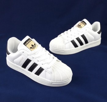 Кроссовки белого цвета в стиле Adidas Superstar ТОП качество. Верх выполнен из м. . фото 4