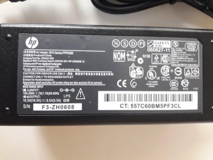 Зарядка для ноутбука HP (ОРИГИНАЛ). Выходное напряжение 18.5V и 3.5А. Мощность а. . фото 6