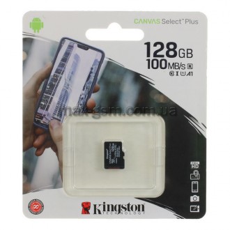 Карта пам'яті MicroSDXC 128Gb Kingston Canvas Select Plus Class 10 A1 UHS-I (car. Запорожье. фото 1 Карта пам'яті MicroSDXC 128Gb Kingston Canvas Select Plus Class 10 A1 UHS-I (car. Запорожье. фото 1