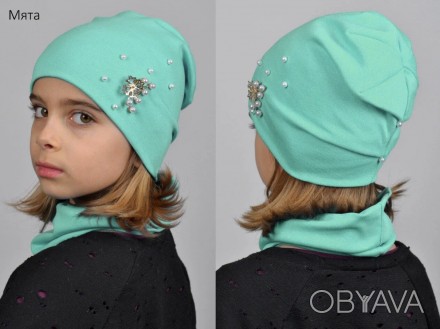 Детский комплект шапка и хомут для девочек Колокольчик.
Этот демисезонный компл. . фото 1