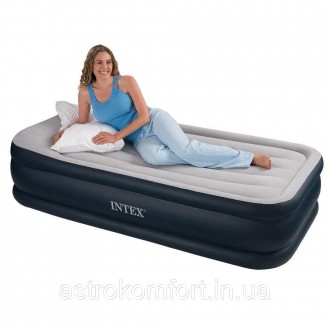 Надувная кровать Intex 99х191х42 см, с встроенным электронасосом. Односпальная
. . фото 11