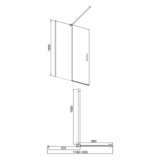 Душевая перегородка Q-tap Walk-In Glide CRM2012.C8. . фото 3