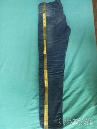 Джинсы зимние Cemix, на 10-11 лет, р.134-140, синие, 4 кармана, с утяжкой- резин. . фото 1