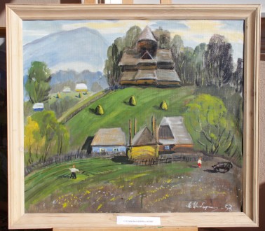 Зас. худ.укр. ЦИБЕРЕ В. раз. 70 х 80 см. х.м. 1993 г. Закар.Струкивская церква. Ужгород. фото 1 Зас. худ.укр. ЦИБЕРЕ В. раз. 70 х 80 см. х.м. 1993 г. Закар.Струкивская церква. Ужгород. фото 1