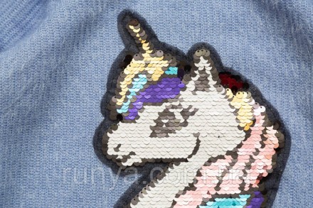Нарядный детский свитер Pony для девочки, голубой Модный свитер для девочки из п. . фото 4