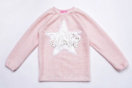 Подростковый нарядный свитер для девочки Golden Star, пудра. Модный свитер для д. . фото 2