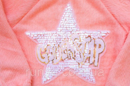 Подростковый нарядный свитер для девочки Golden Star, персик Модный свитер для д. . фото 4