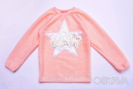 Подростковый нарядный свитер для девочки Golden Star, персик Модный свитер для д. . фото 1