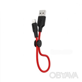 Кабель Hoco X21 Plus Silicone Lightning-USB 0.25m Black Red