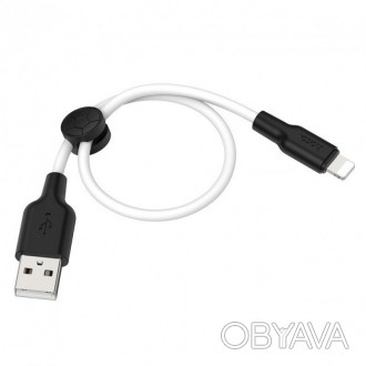 Кабель Hoco X21 Plus Silicone Lightning-USB 0.25m Black White