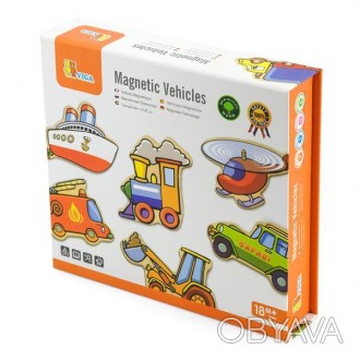 Украсьте холодильник фигурками магнитного транспорта от Viga Toys! В наборе 20 ш. . фото 1