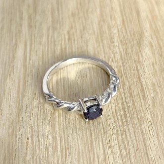 
 
 Родированное серебряное кольцо 875 пробы с натуральным сапфиром. Родированны. . фото 3