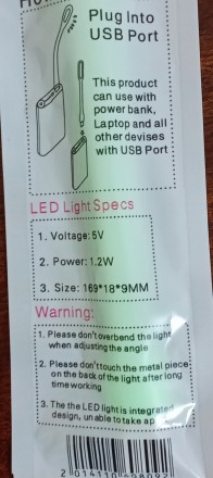Продаётся USB Light Светодиодный светильник, фонарик, лампа портативная подсветк. . фото 7
