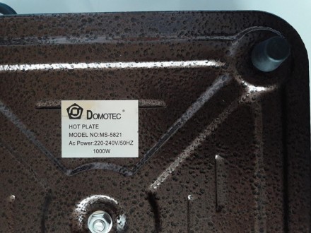 Настольная Электроплита фирмы Domotec.Оснащена одной чугунной конфоркой мощность. . фото 8