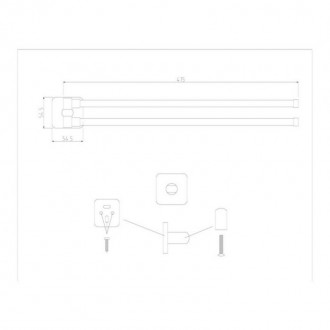 Полотенцедержатель Lidz (CRM)-116.07.02. . фото 3