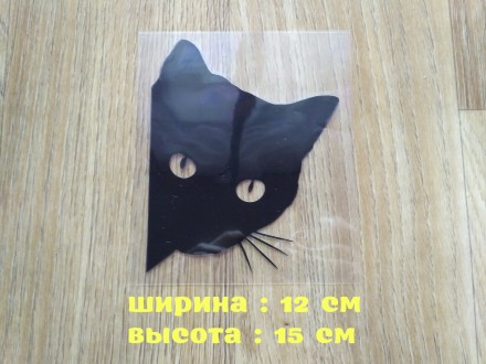 Наклейка на авто Кот Чёрная. Борисполь. фото 1 Наклейка на авто Кот Чёрная. Борисполь. фото 1