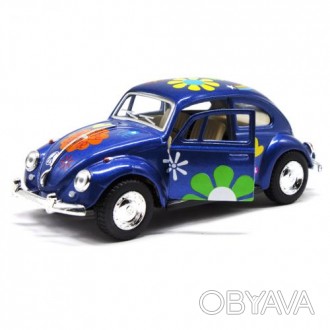 Машинка KINSMART "Volkswagen Beetle". Металлическая, инерционная, открываются дв. . фото 1