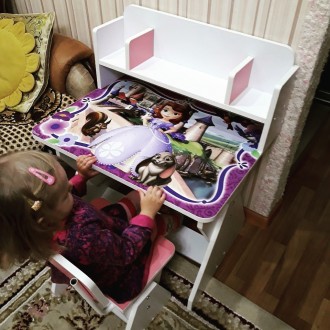 Дитяча парта зі стільцем, з малюнками, дитячий столик виробництва Україна.
Ніяк. . фото 5