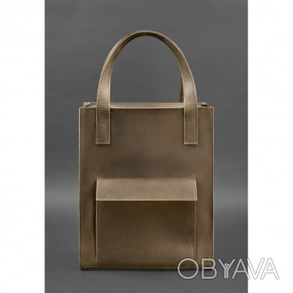 Вместительная сумка-шоппер изготовлена из высококачественной натуральной кожи Cr. . фото 1