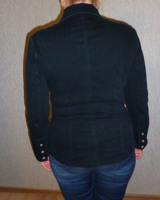 Джинсовый пиджак LAFEI-NIER. Все замеры на фото. ОГ 111см. длинна 67 см.Оплата н. . фото 3