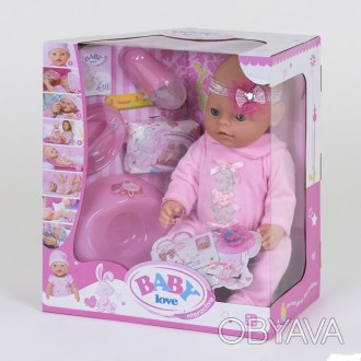 Пупс функциональный Baby Love BL023A - в комплекте подгузник, горшок, тарелка, л. . фото 1