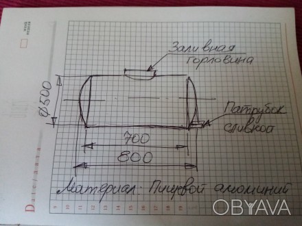 Продам ёмкость для молока ( материал-алюминий, диаметр 500 мм, длина 800 мм, ест