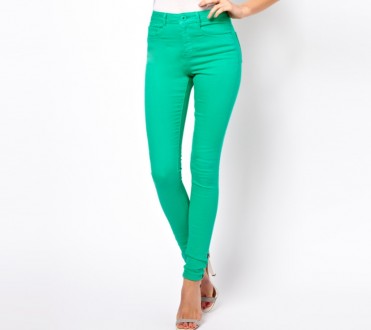 Продам новые легкие летние джинсы яркого бирюзово-зеленого цвета французской мар. . фото 2