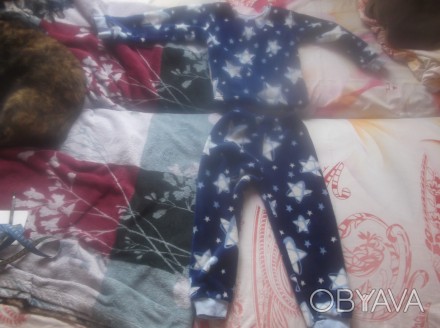 Теплая махровая пижама в отличном состоянии. Длина кофты 35 см, длина рукава 35 . . фото 1