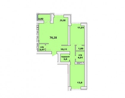 Продам трехкомнатную квартиру 78.8 м2 в новом жилом комплексе!
Продуманная план. Ирпень. фото 10