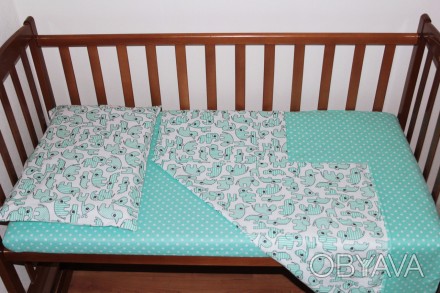 Красивое высококачественное постельное белье в детскую кроватку отлично подойдет. . фото 1