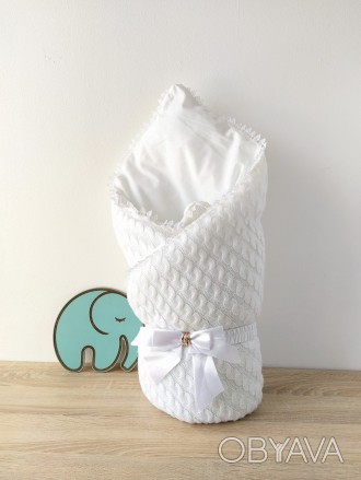 Конверт-одеяло для малыша на резинке с бантом!
	Плед состоит из:
	бязи (Польша х. . фото 1