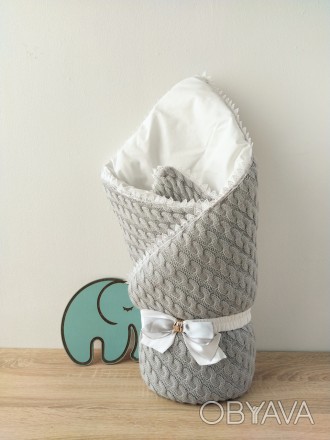 Конверт-одеяло для малыша на резинке с бантом!
	Плед состоит из:
	бязи (Польша х. . фото 1