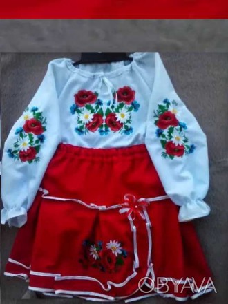 Вышиванка Вишиванка для девочки 6 - 7 лет блузка, юбка,  костюм новый. Вышивка ш. . фото 1