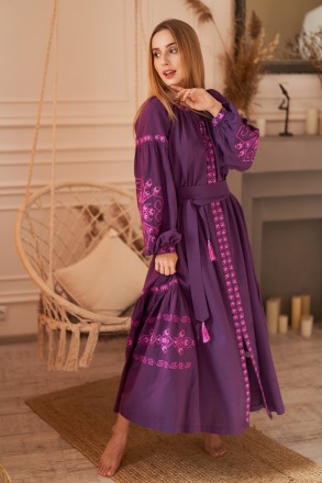 Красивое вышитое платье "Панночка"! Натуральный лен,качественная  машинная вышив. . фото 4