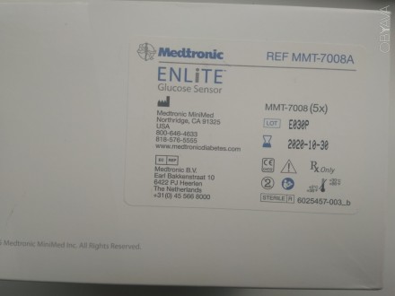 Сенсор Medtronic Enlite MMT-7008A.
Срок годности - 30-10-2020.. . фото 1