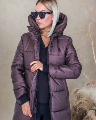 Стильная, удобная, очень тёплая зимняя женская куртка-пальто. Глубокий капюшон, . . фото 9
