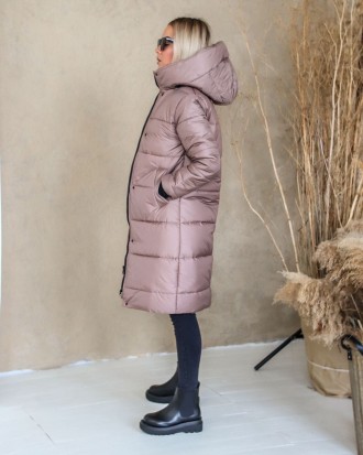 Стильная, удобная, очень тёплая зимняя женская куртка-пальто. Глубокий капюшон, . . фото 10