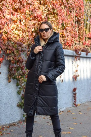 Стильная, удобная, очень тёплая зимняя женская куртка-пальто. Глубокий капюшон, . . фото 12