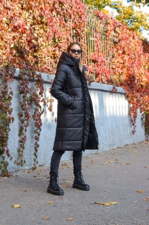Стильная, удобная, очень тёплая зимняя женская куртка-пальто. Глубокий капюшон, . . фото 13