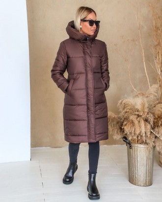Стильная, удобная, очень тёплая зимняя женская куртка-пальто. Глубокий капюшон, . . фото 8