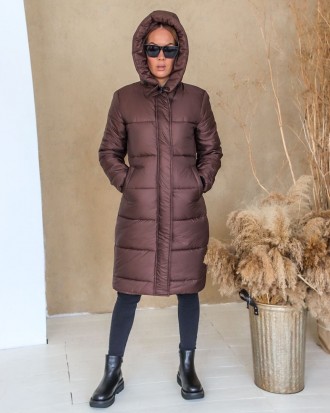 Стильная, удобная, очень тёплая зимняя женская куртка-пальто. Глубокий капюшон, . . фото 3