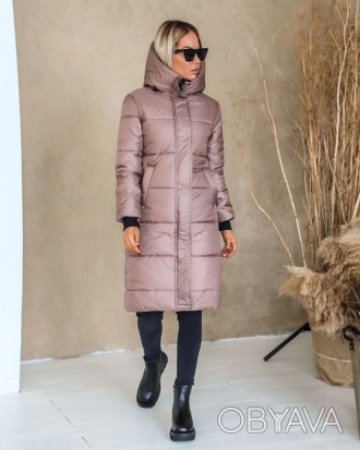 Стильная, удобная, очень тёплая зимняя женская куртка-пальто. Глубокий капюшон, . . фото 1