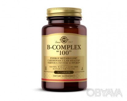 
B-Complex 100 от Solgar – способствует быстрой регенерации мышц, суставов и кос. . фото 1