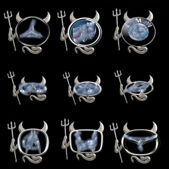 Хромированная 3D наклейка состоит из рожек, трезубца и хвостика дьявола.
Наклей. . фото 2