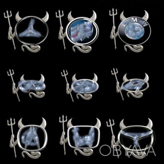Хромированная 3D наклейка состоит из рожек, трезубца и хвостика дьявола.
Наклей. . фото 1